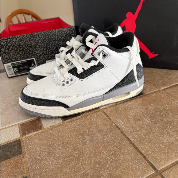 Jordan Shoes - Jordan’s White and Black Sneakers with Red Accents